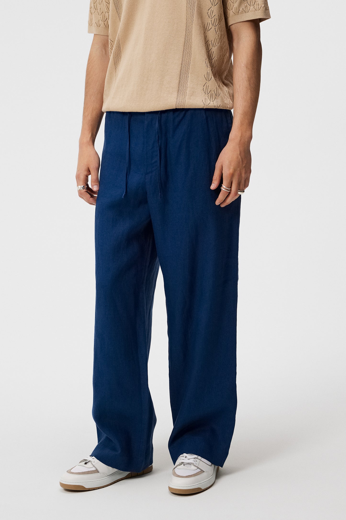 Noah Wide Linen Pants / Estate Blue