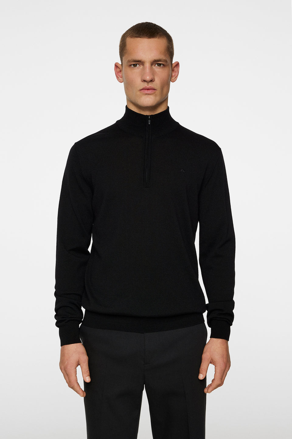 Kiyan Merino Quarter Zip / Black