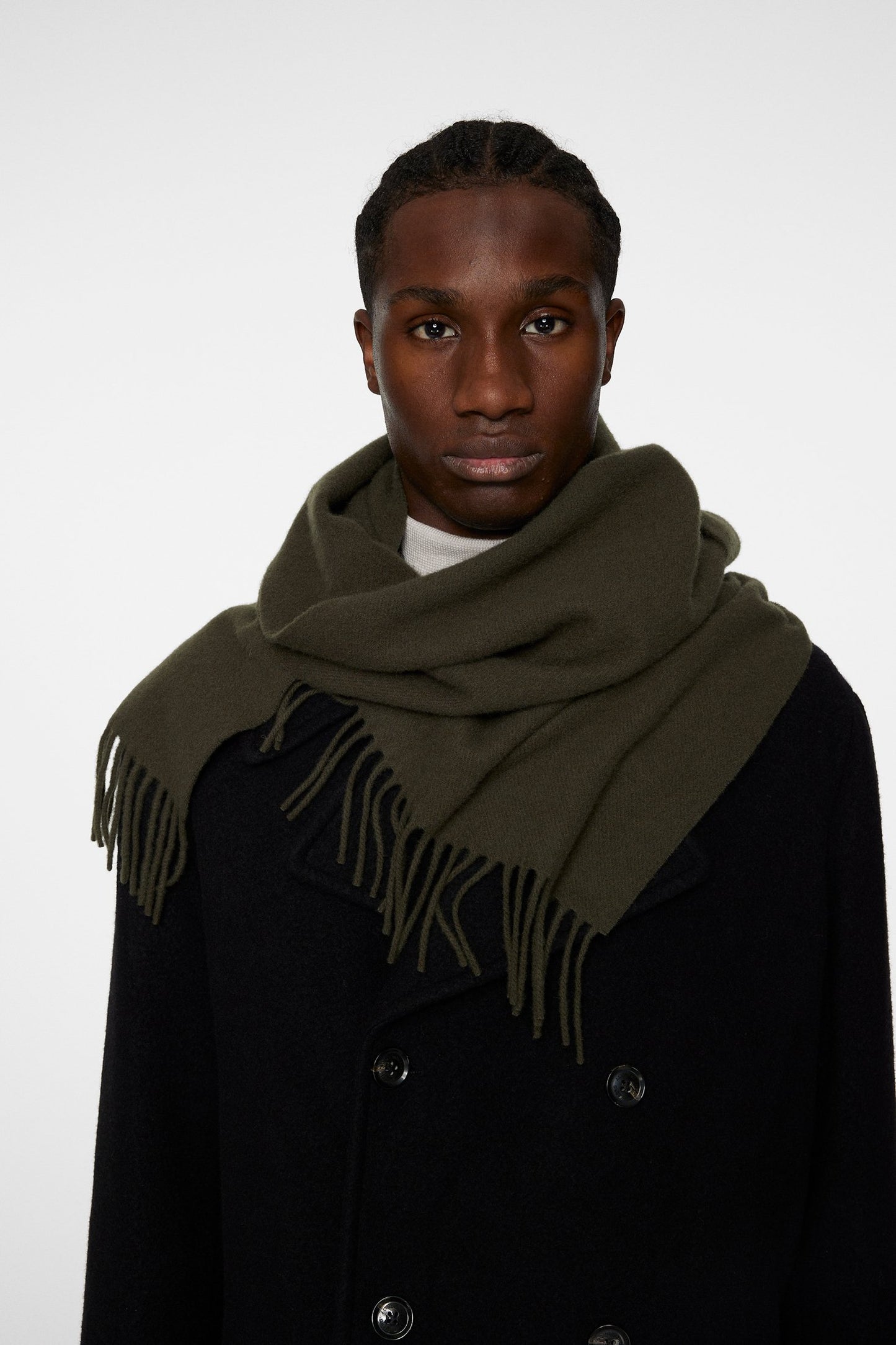 Champ Solid Wool Scarf / Forest Green