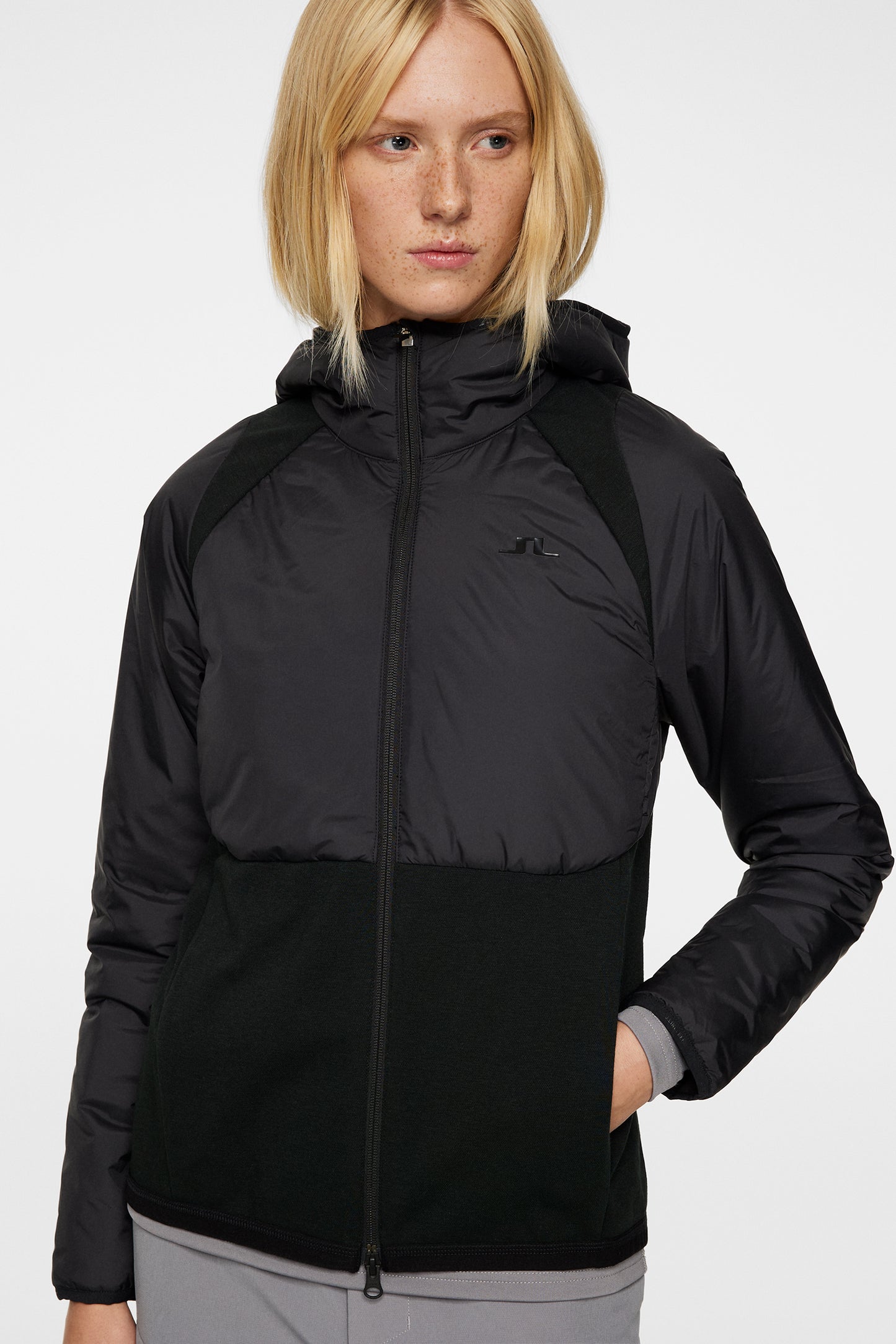 Shona Hybrid Hood Jacket / Black