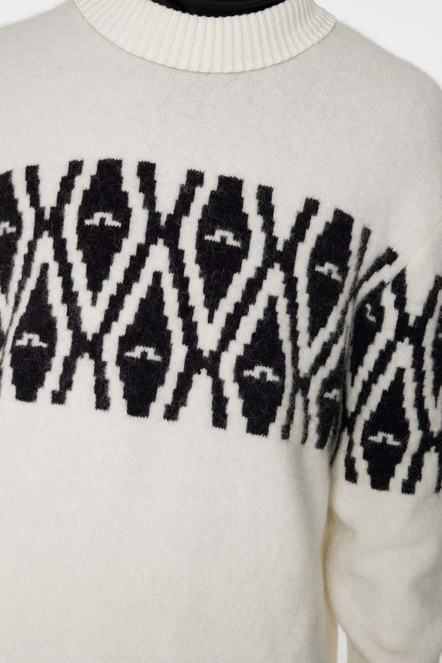 Jalen Jacquard Knitted Sweater / Whisper White