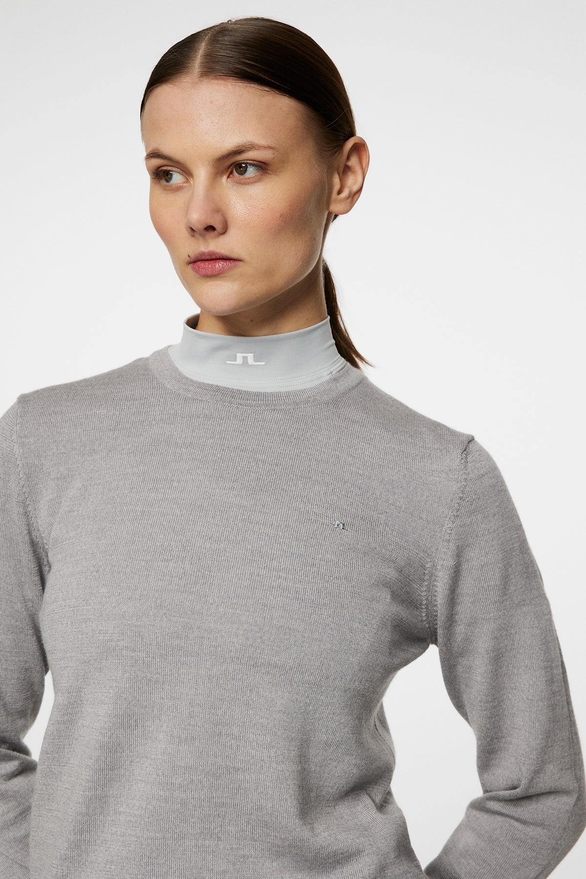 Aria Knitted Sweater / Light Grey Melange