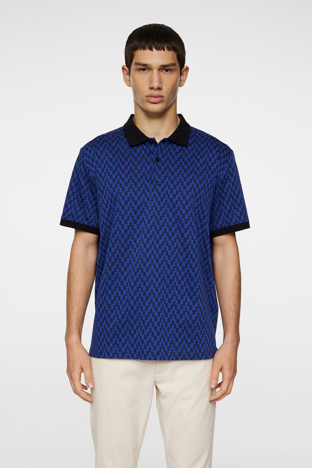 Devon Jacquard Polo / Bridge Stack Blue