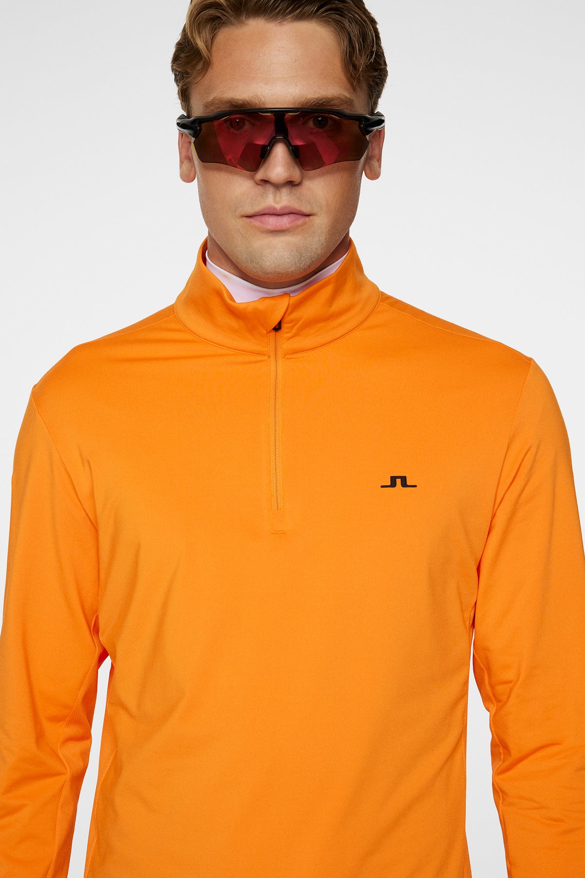 Luke Quarter Zip Mid Layer / Persimmon Orange