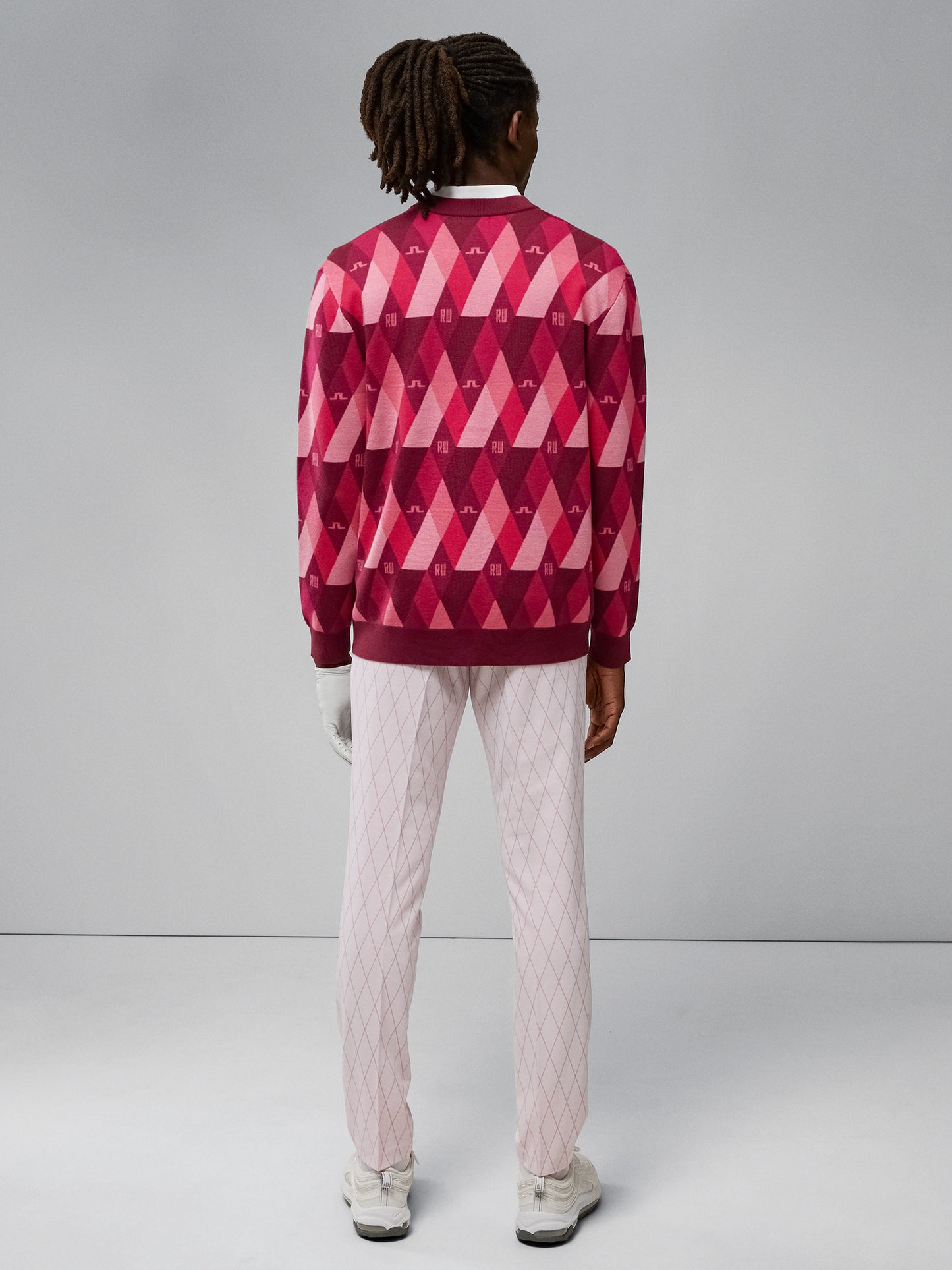 Luca Knitted Argyle Cardigan / RW Pink Argyle