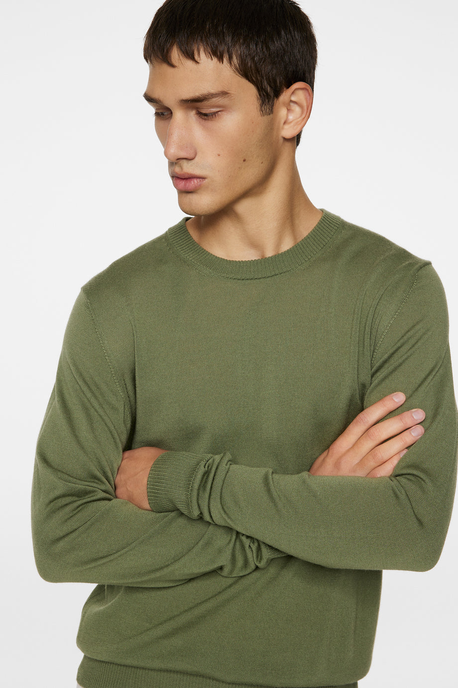 Keane Light Merino Crew Neck / Olivine