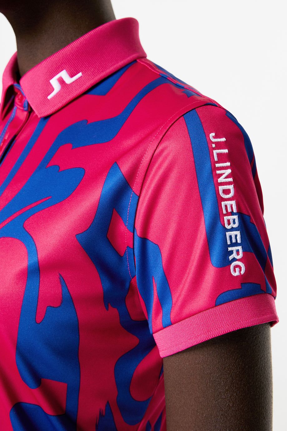 Tour Tech Print Polo / Glitch Bridge Pink