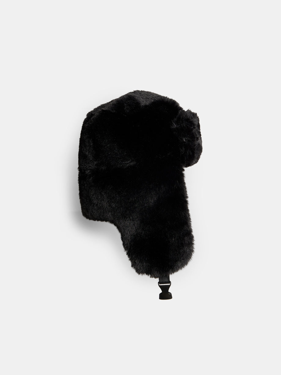 Trapper Faux Fur Hat / Black