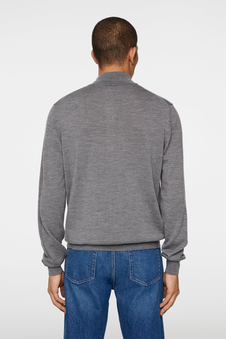 Kiyan Quarter Zip Sweater / Mid Grey Melange