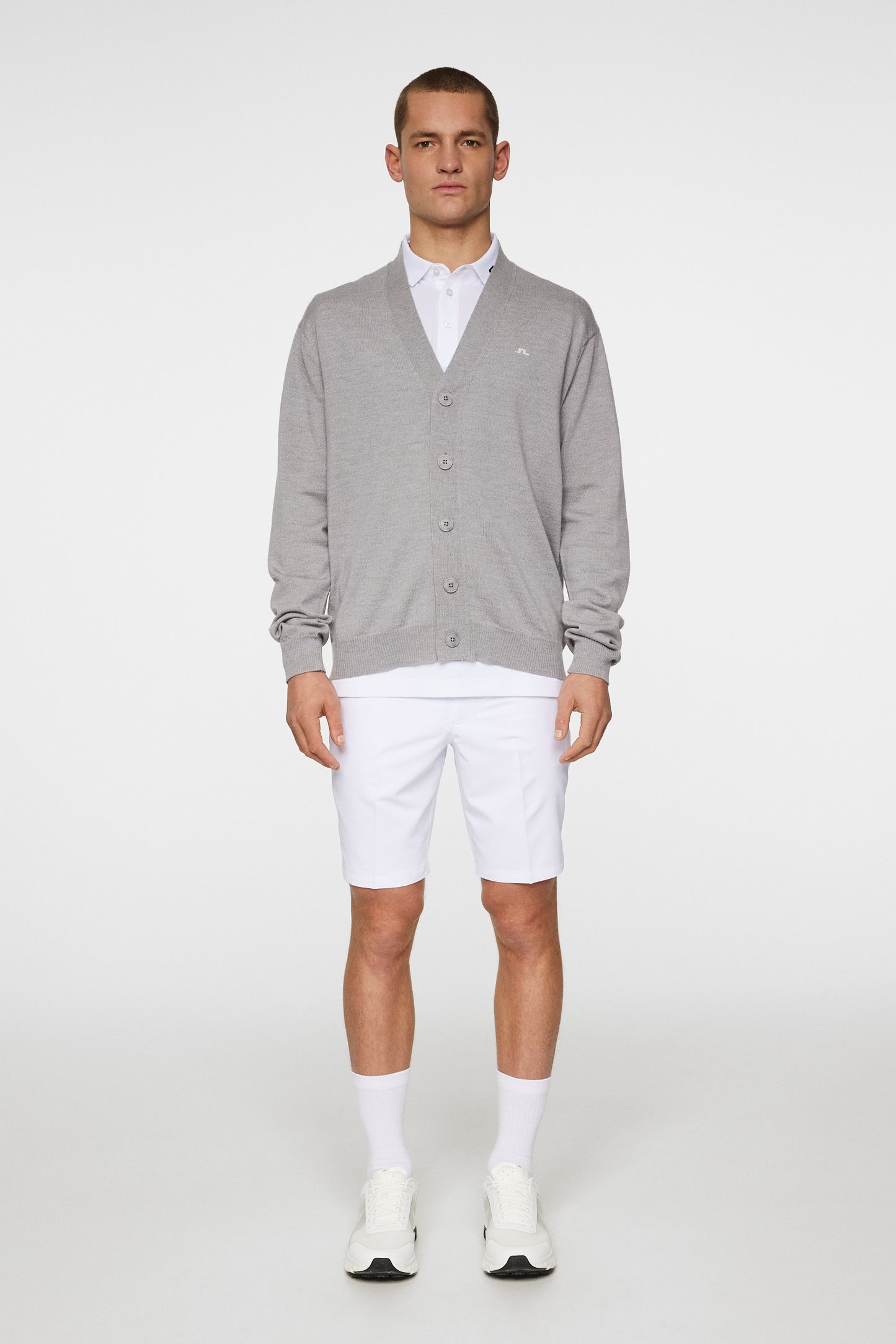 Lucas Knitted Cardigan / Light Grey Melange