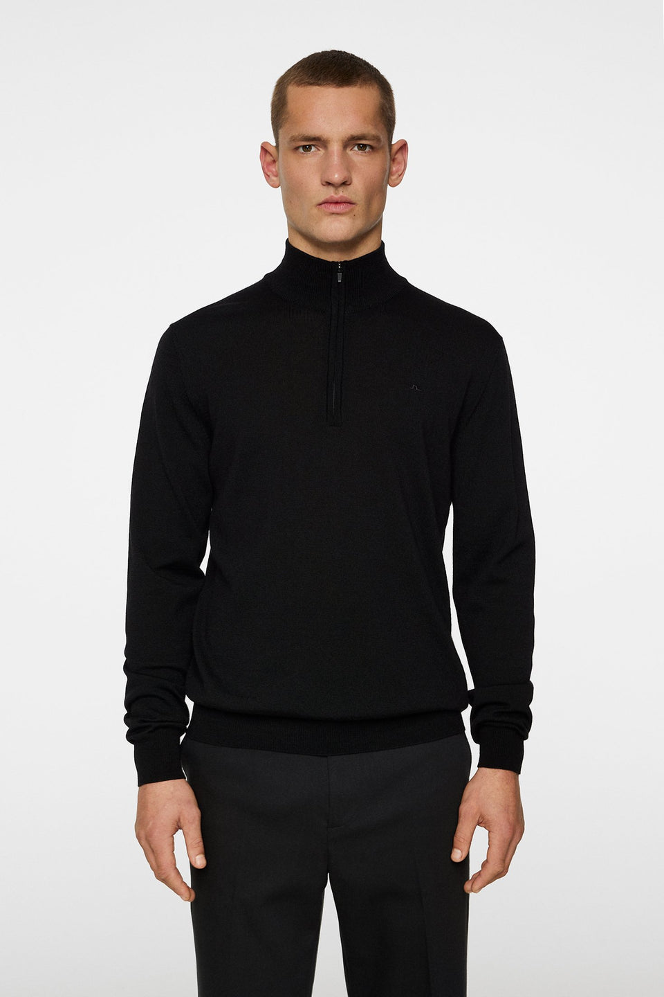 Kiyan Merino Quarter Zip / Black