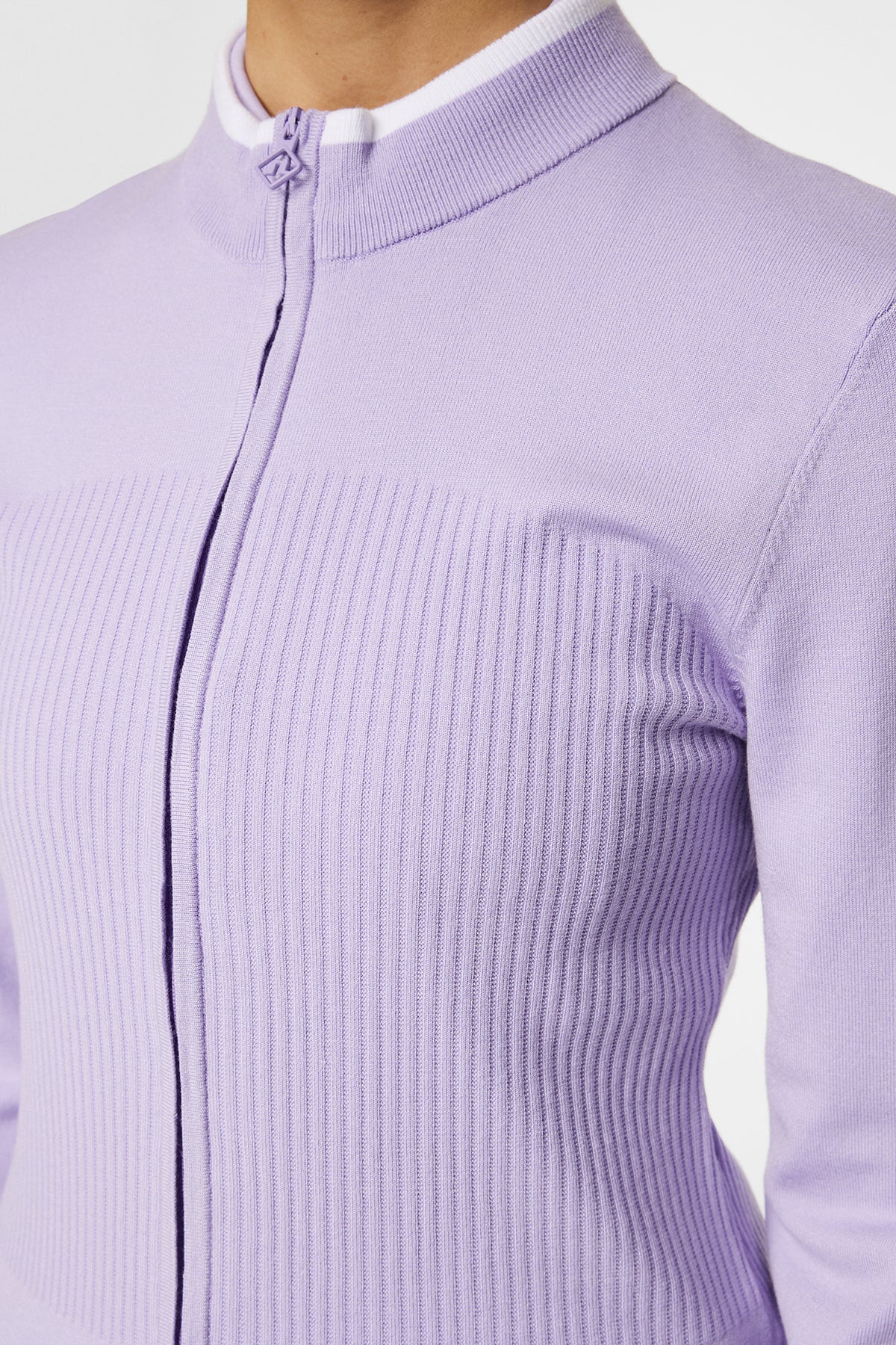 Anna Knitted Zip Sweater / Lavender