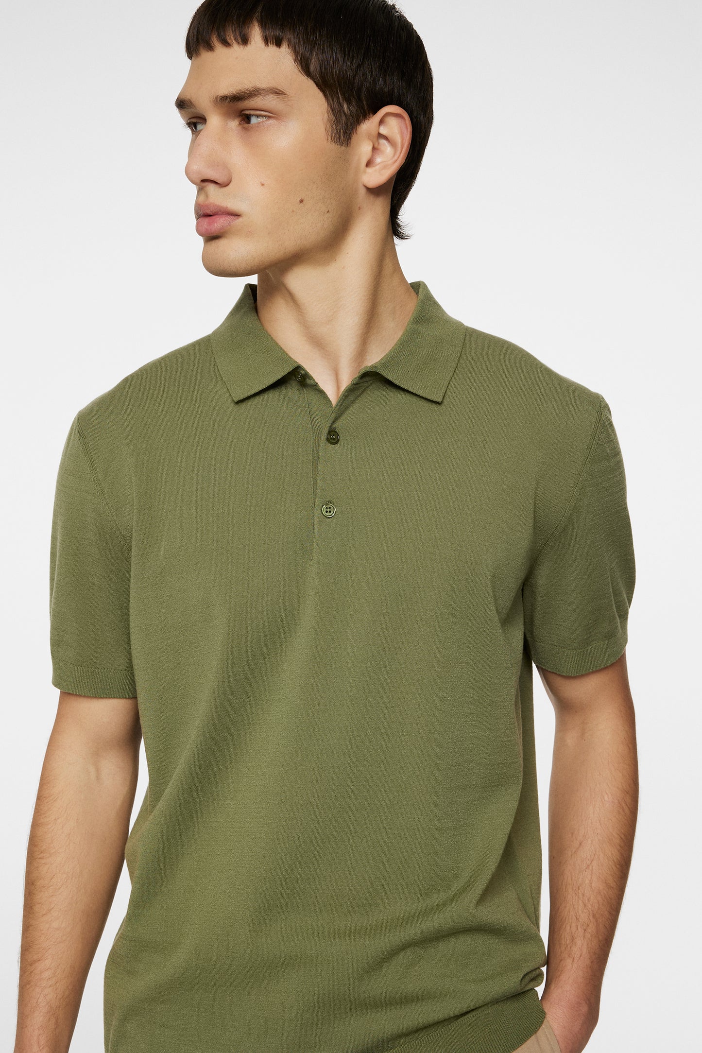 Ridge Knitted Polo / Olivine