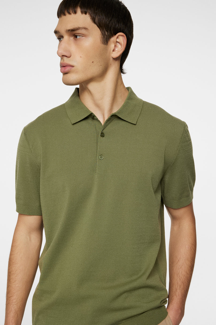 Ridge Knitted Polo / Olivine