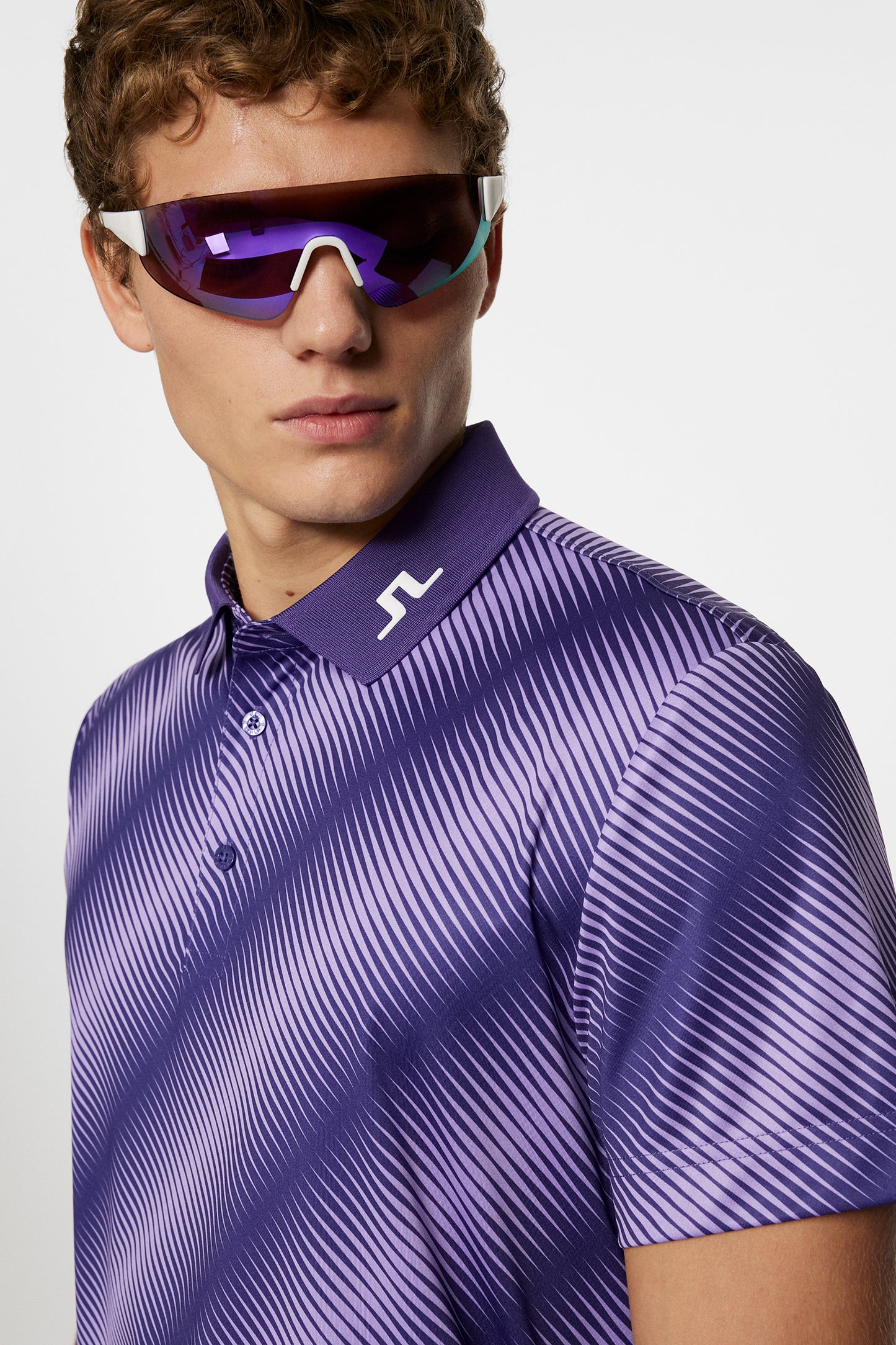 Heath Print Polo / Comb Deep Wisteria M