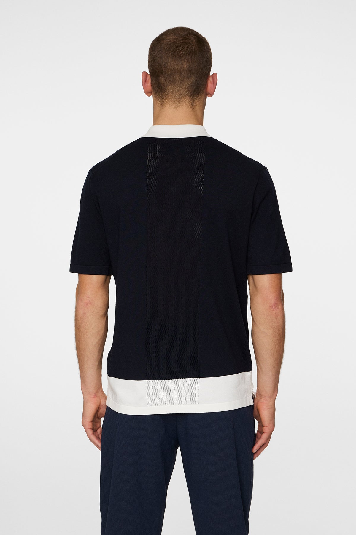 Rue Knitted Polo Shirt / JL Navy