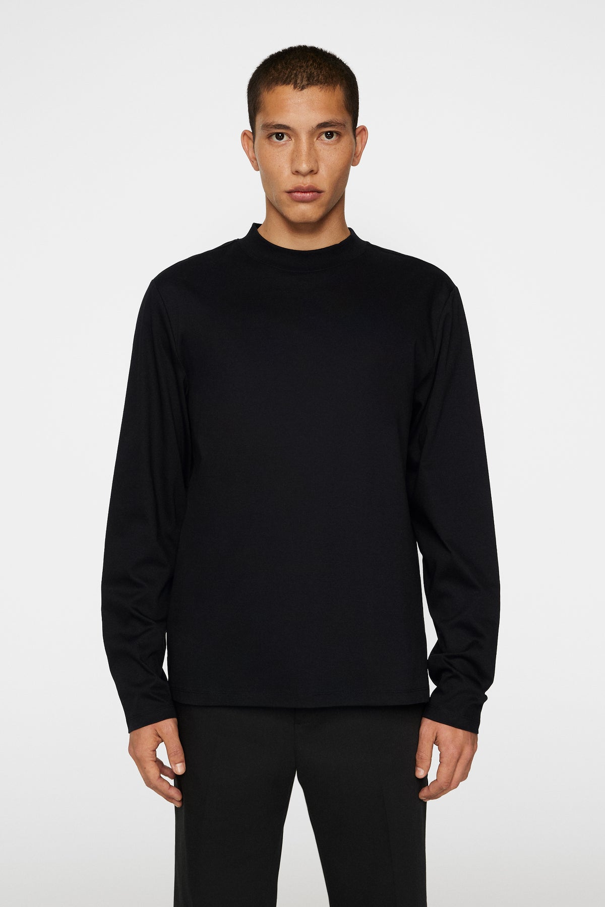 Ace Mock Neck LS T-Shirt / Black