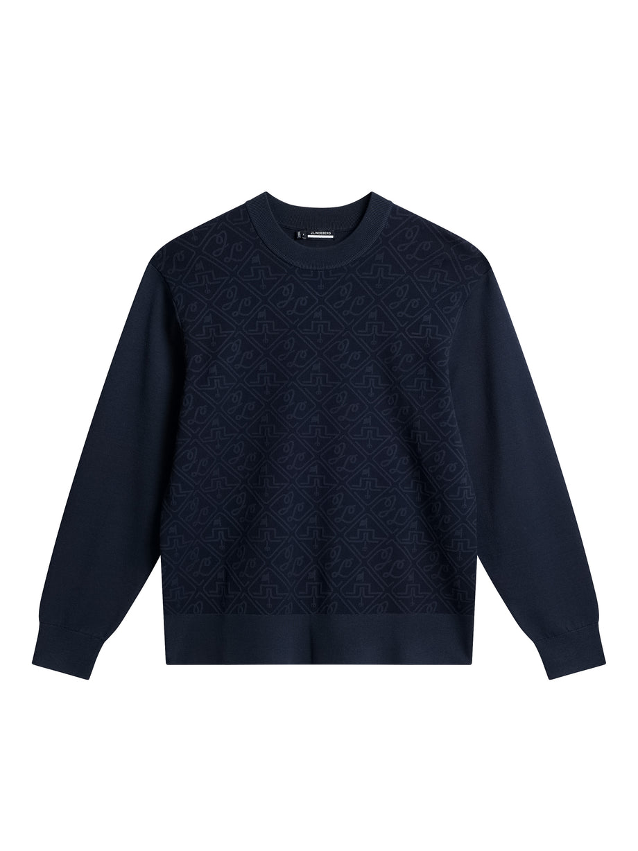 Finn Jacquard Knitted Sweater / JL Navy