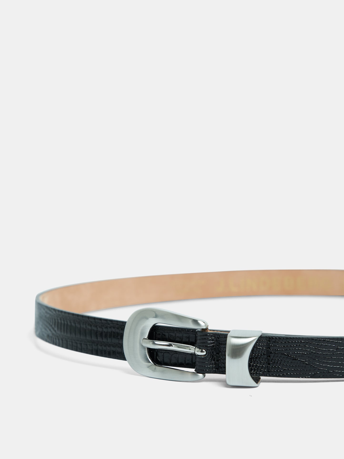 Western Leather Lizard Belt / Black