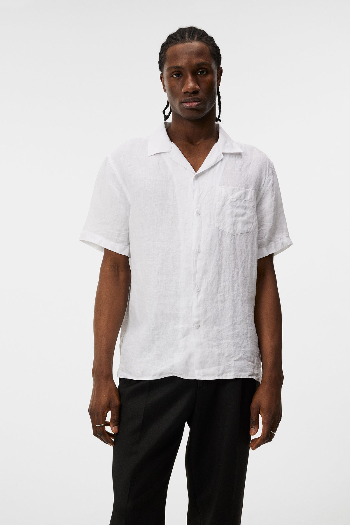 Elio Linen Melange Shirt / White