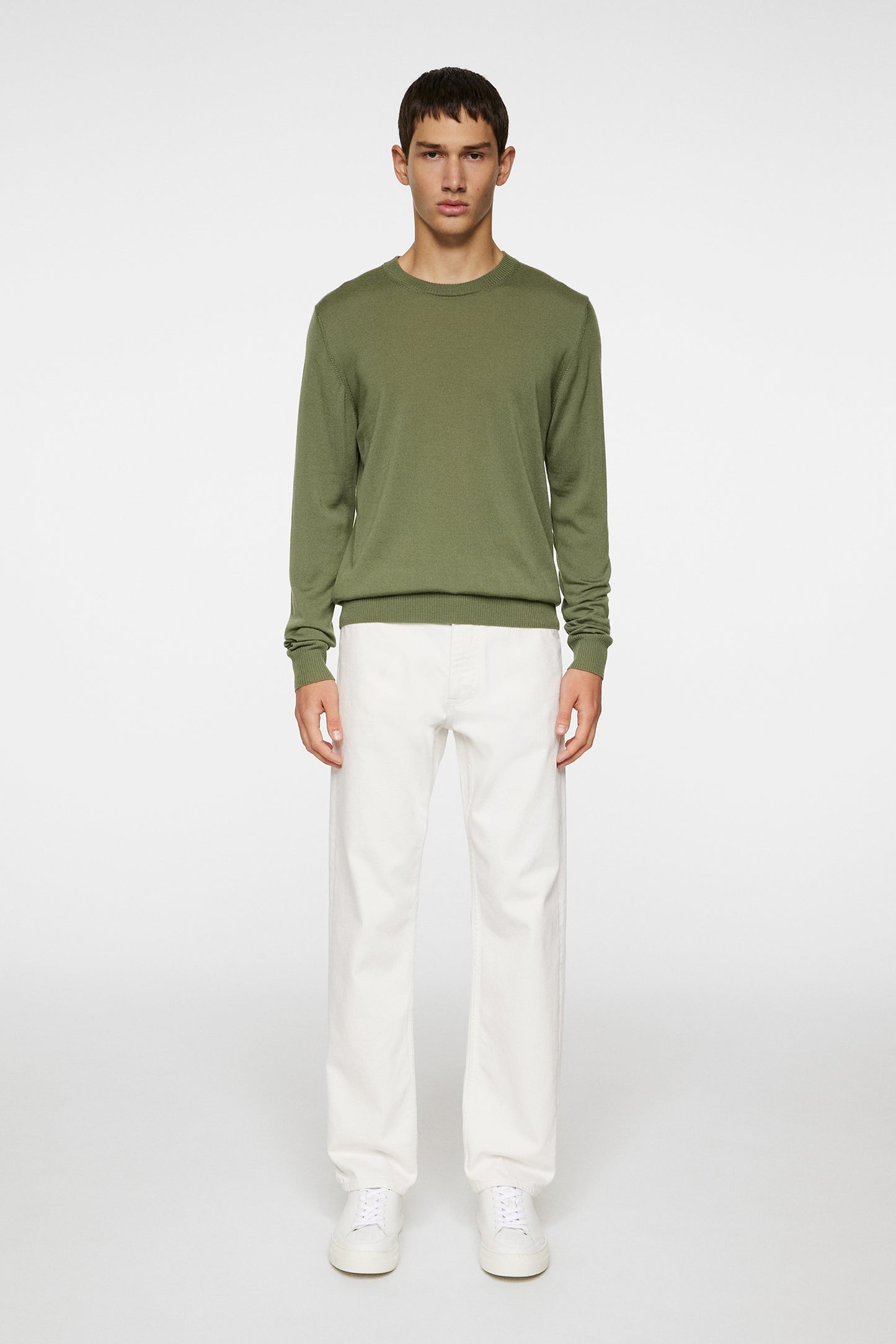 Keane Light Merino Crew Neck / Olivine