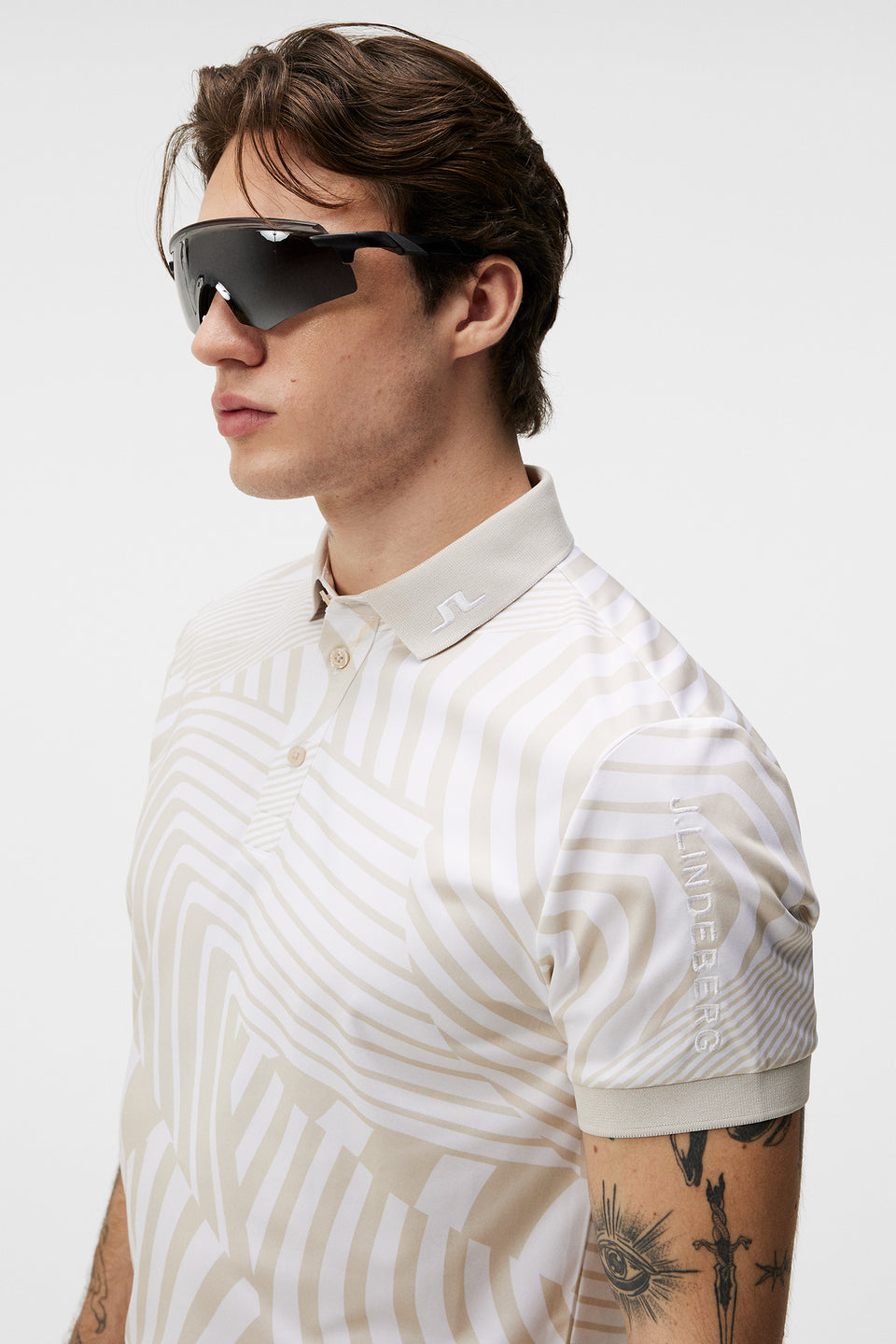 Tour Tech Reg Fit Print Polo / Dazzle Wave Moonbeam