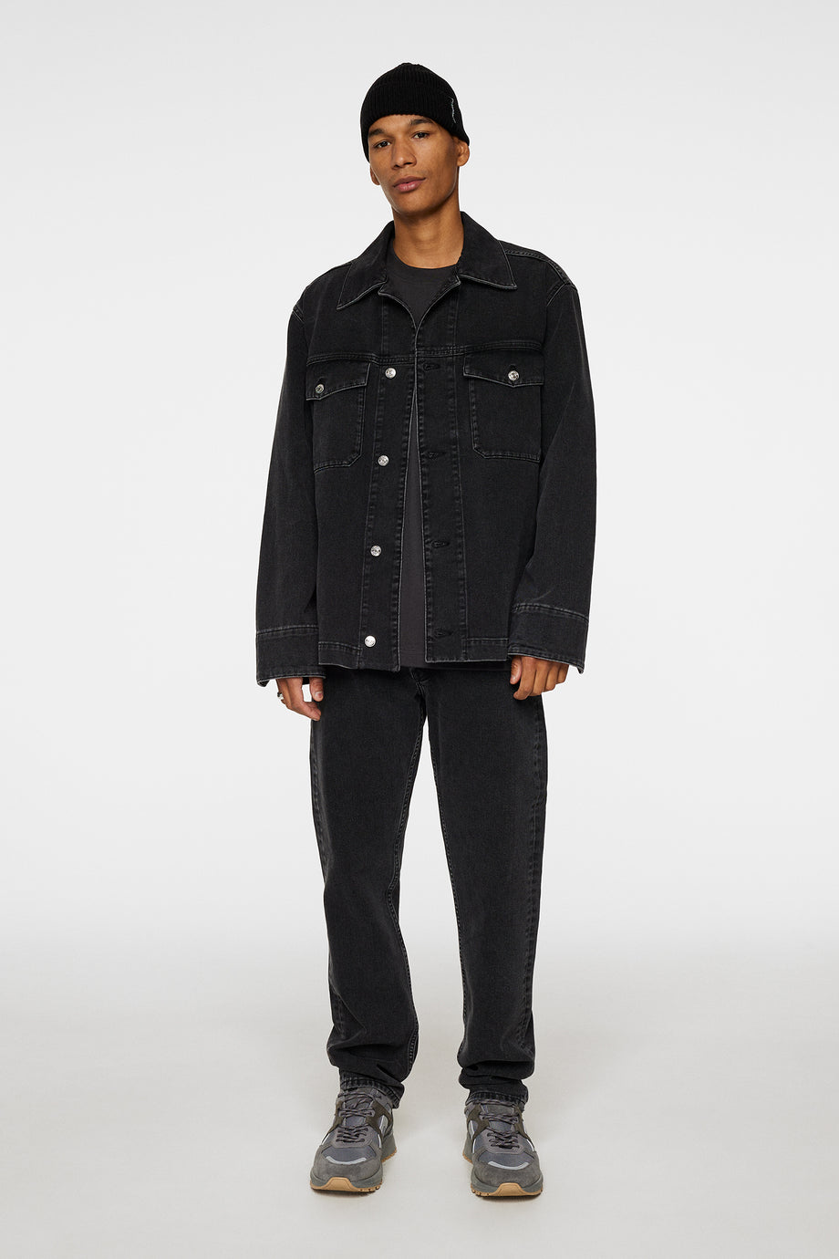 Hunt Washed Denim Overshirt / Black