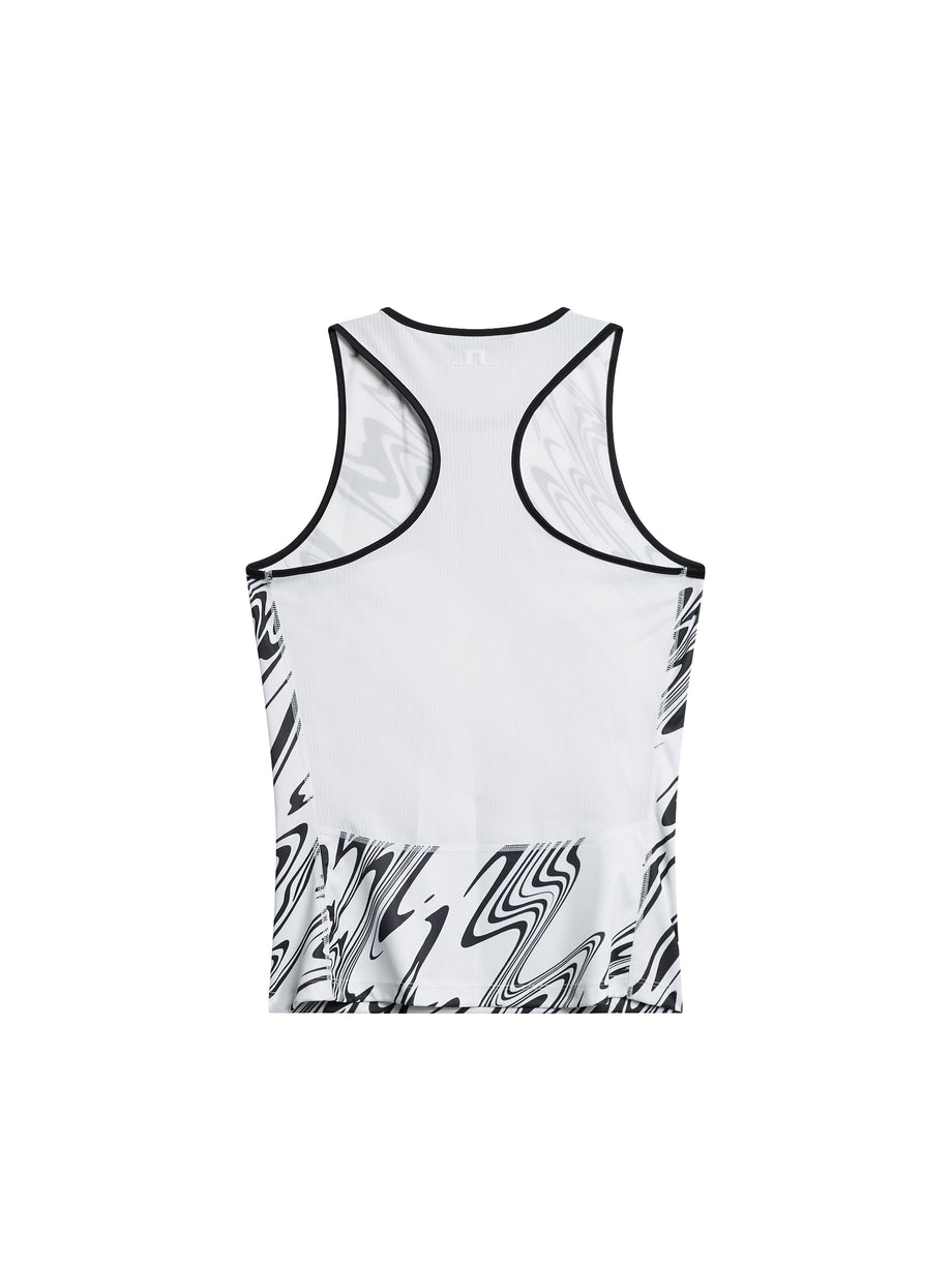 Delia Printed Tank Top / Liquify White L