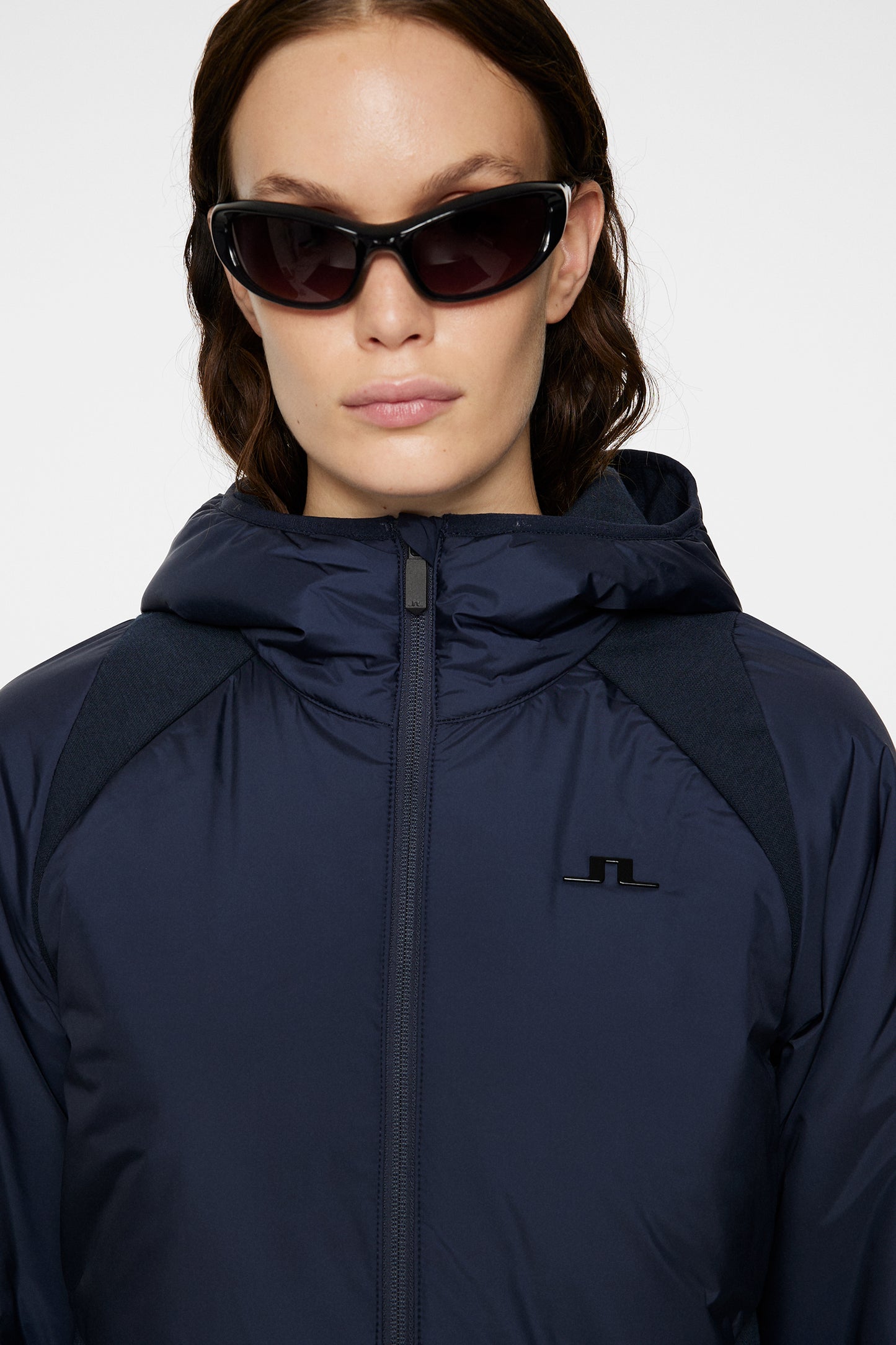 Shona Hybrid Hood Jacket / JL Navy