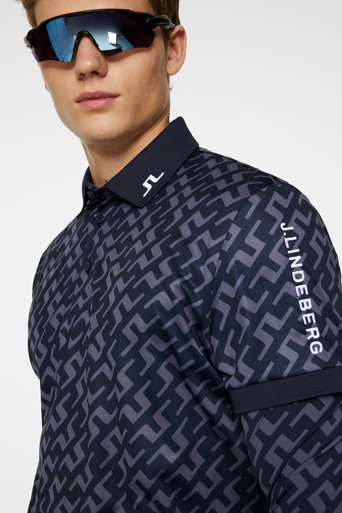 Tour Tech Reg Fit Print Polo / Bias Bridge Navy