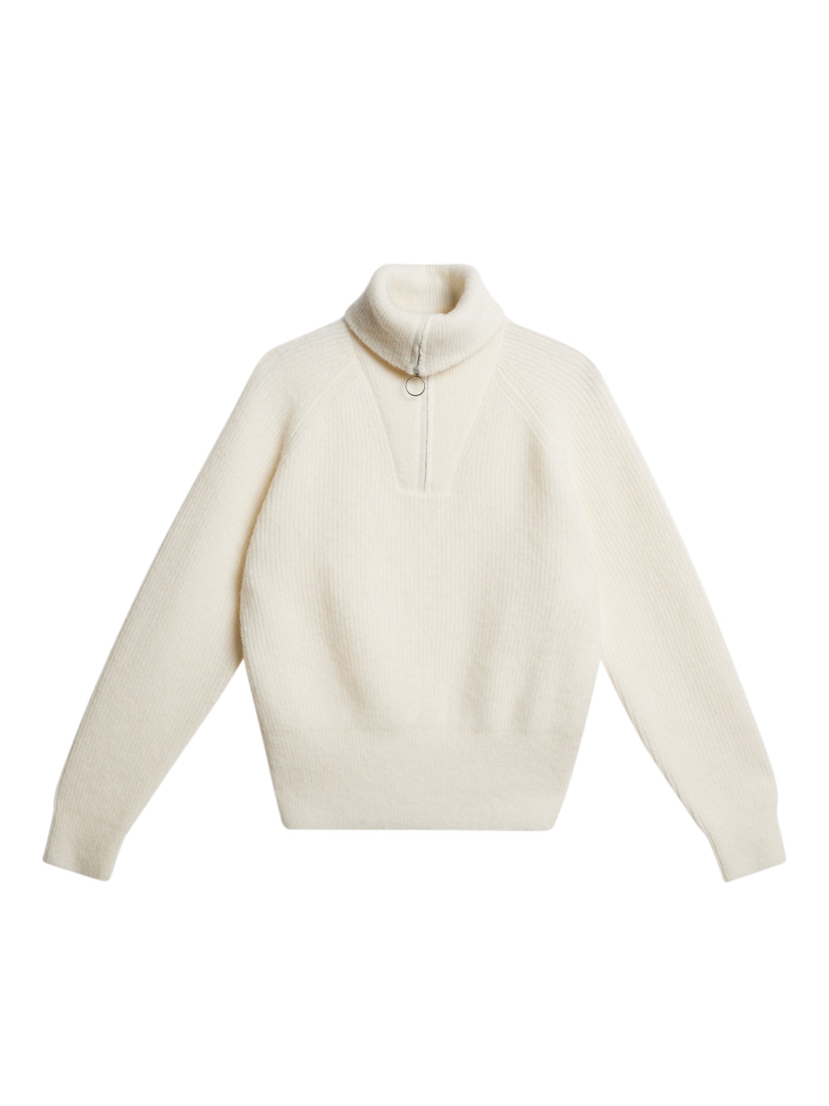 Finja Knitted Zip Sweater Whisper White J.Lindeberg