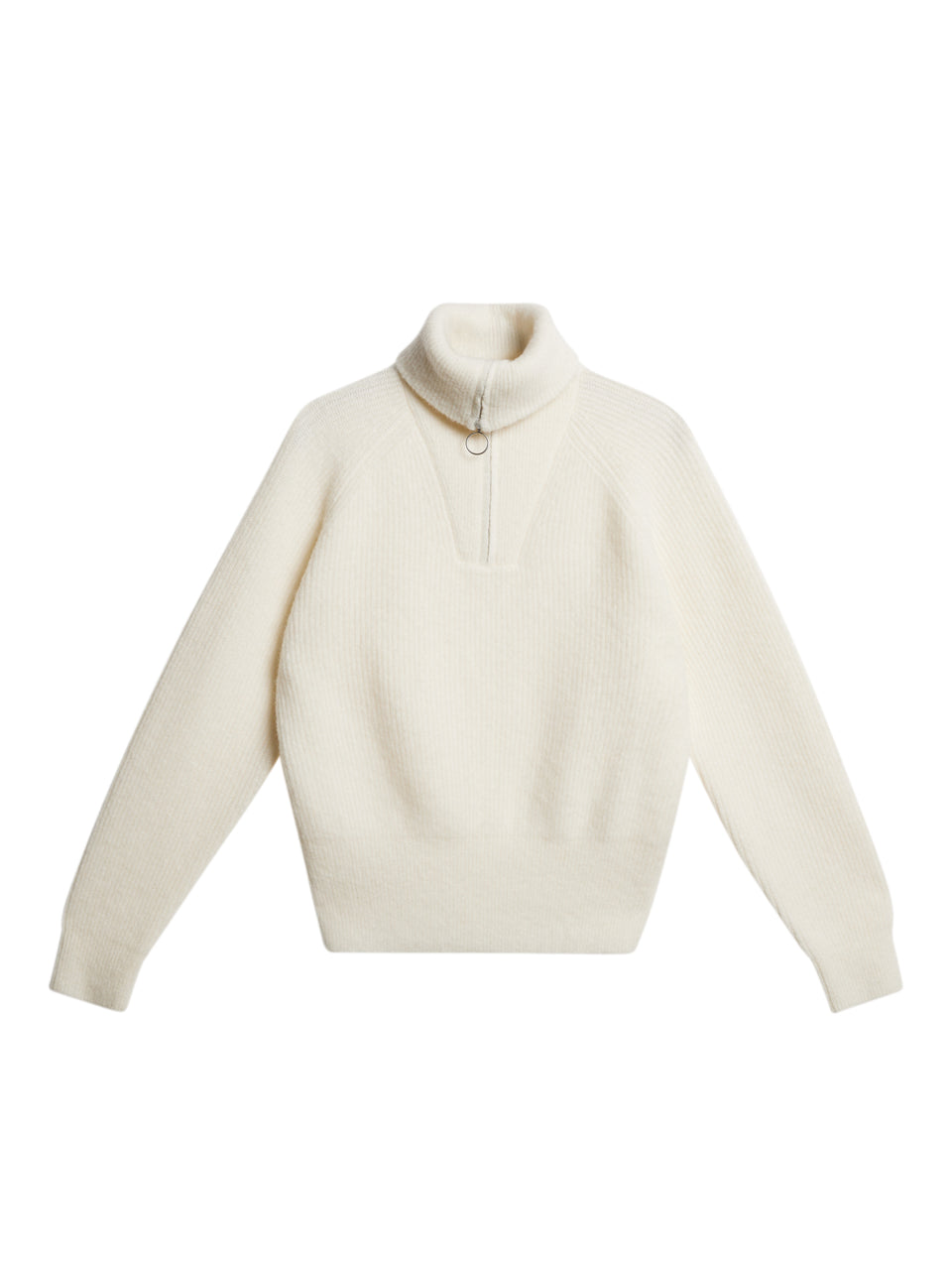 Finja Knitted Zip Sweater / Whisper White