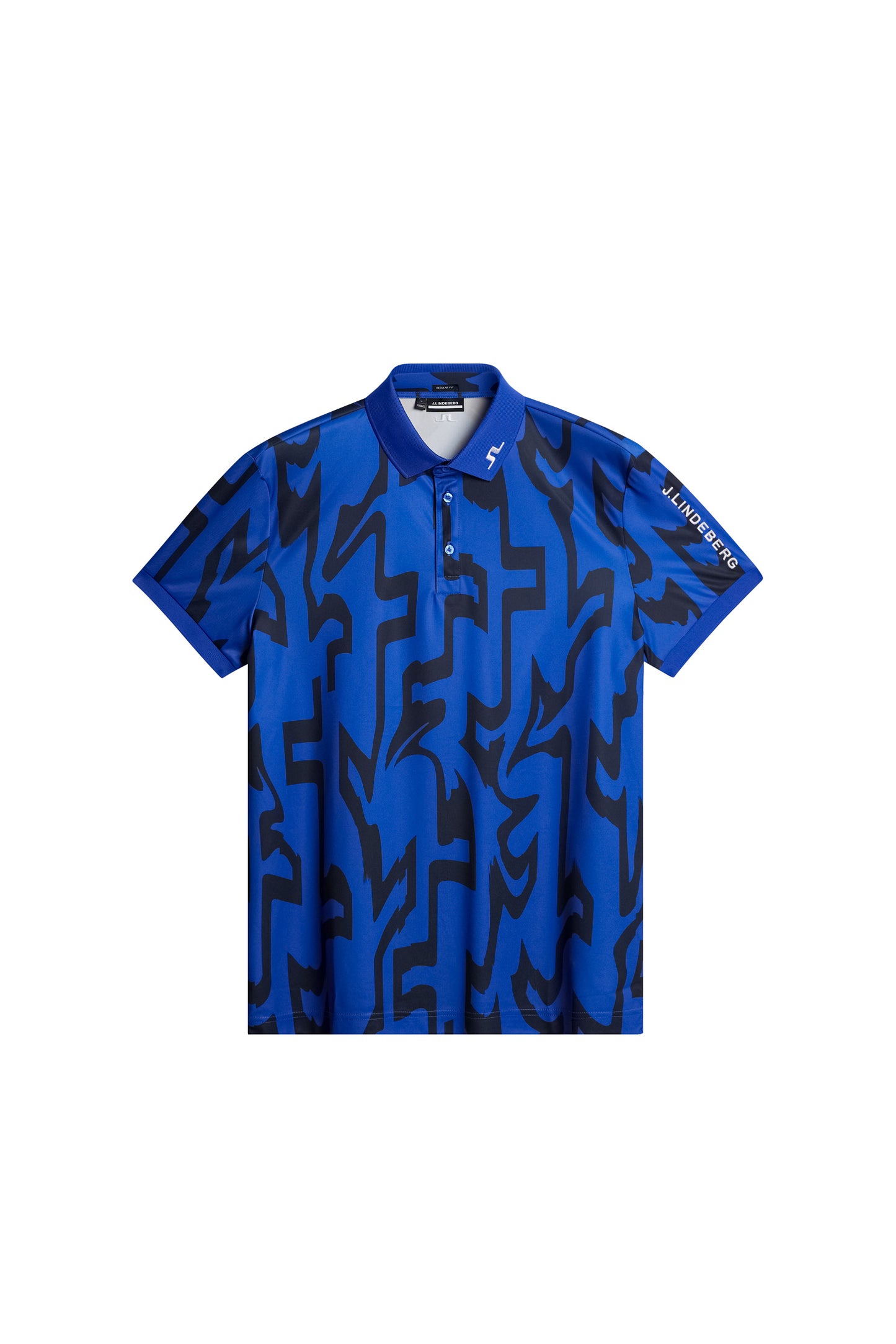 Tour Tech Reg Fit Print Polo / Glitch Bridge Blue