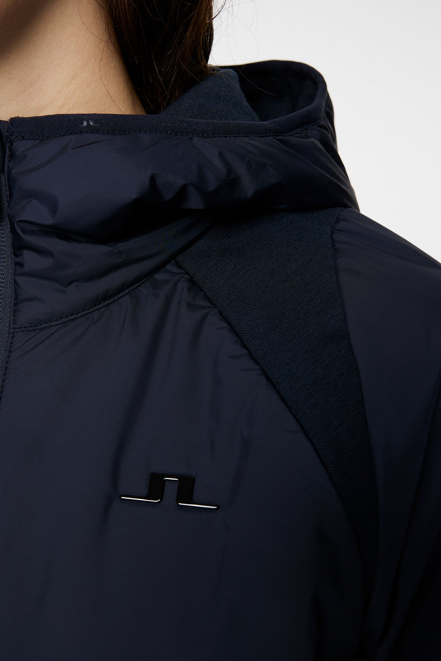 Shona Hybrid Hood Jacket / JL Navy