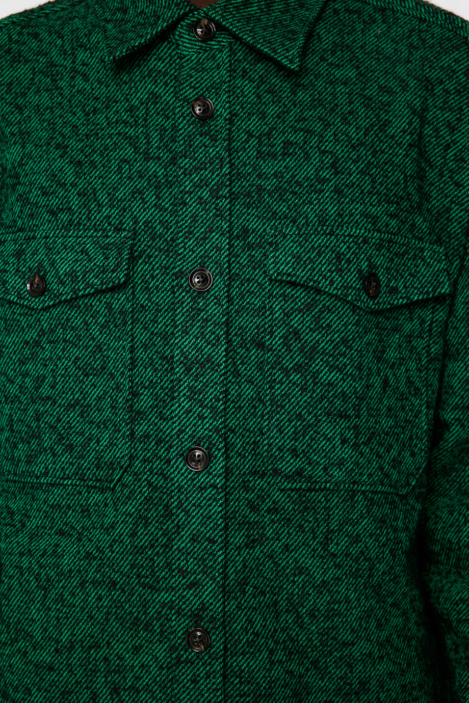 Carter Wool Overshirt / Ultramarine Green