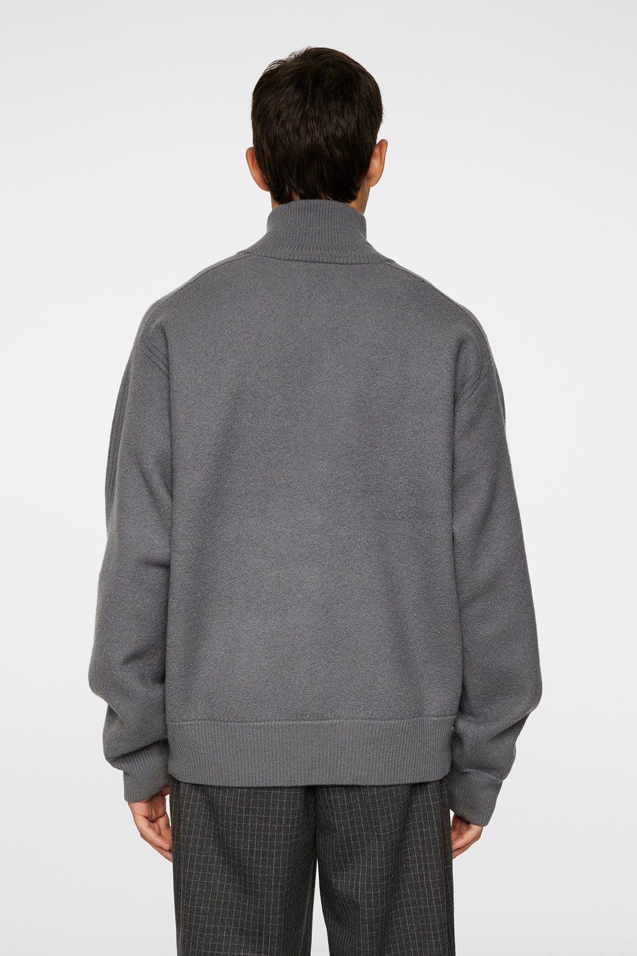 Bon Boiled Wool Quarter Zip / Lava Smoke