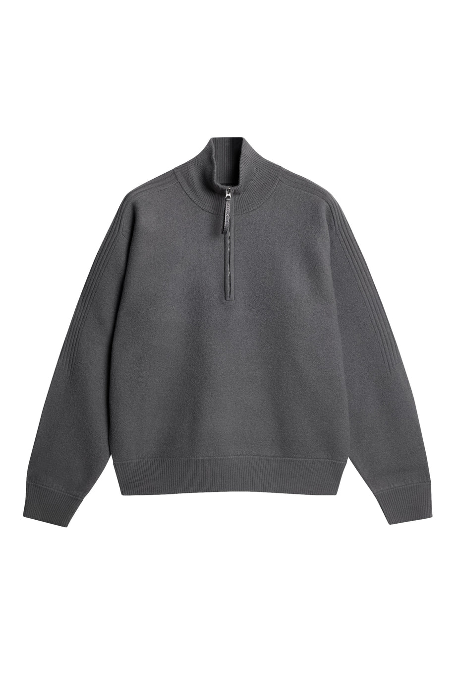 Bon Boiled Wool Quarter Zip / Lava Smoke