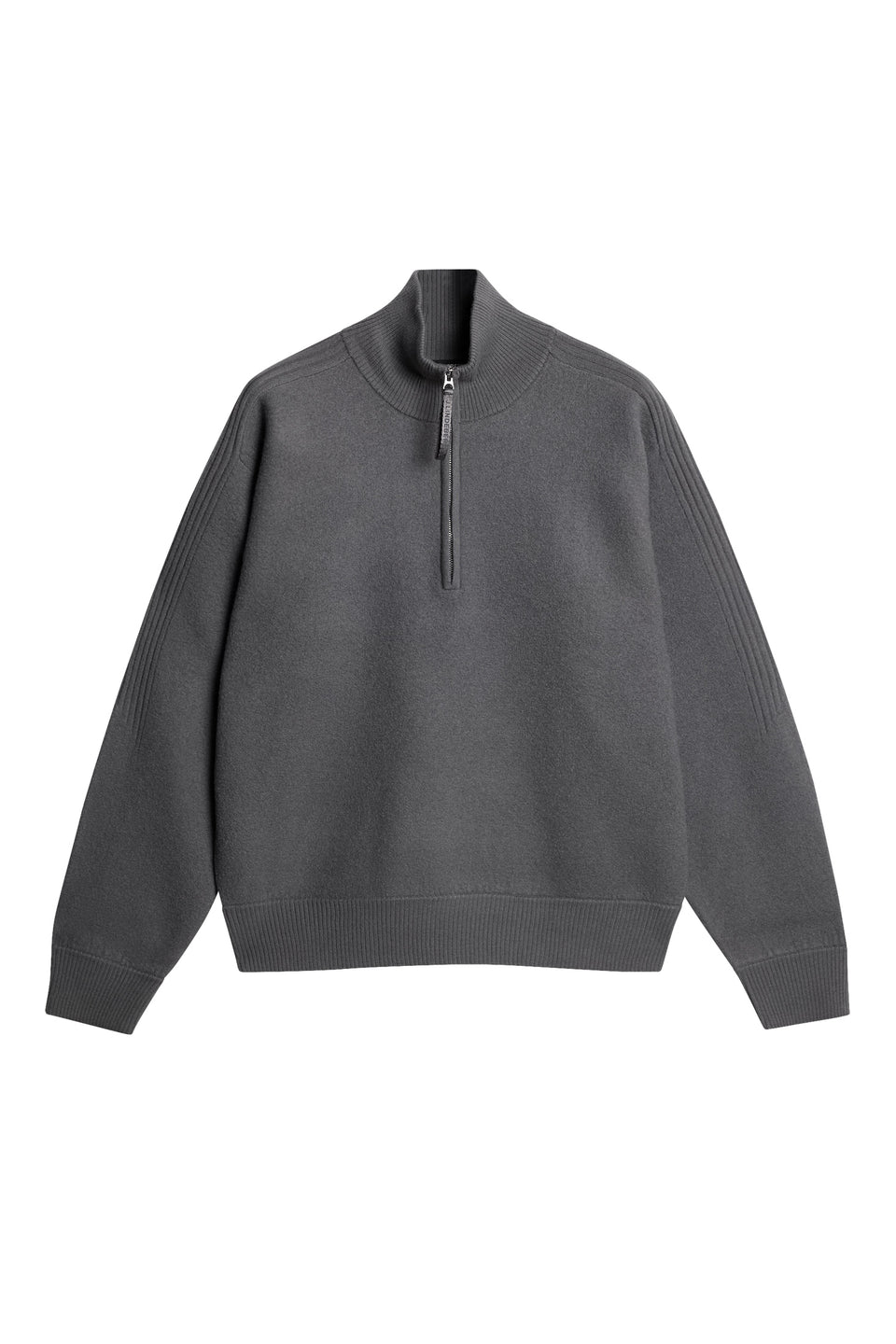 Bon Boiled Wool Quarter Zip / Lava Smoke