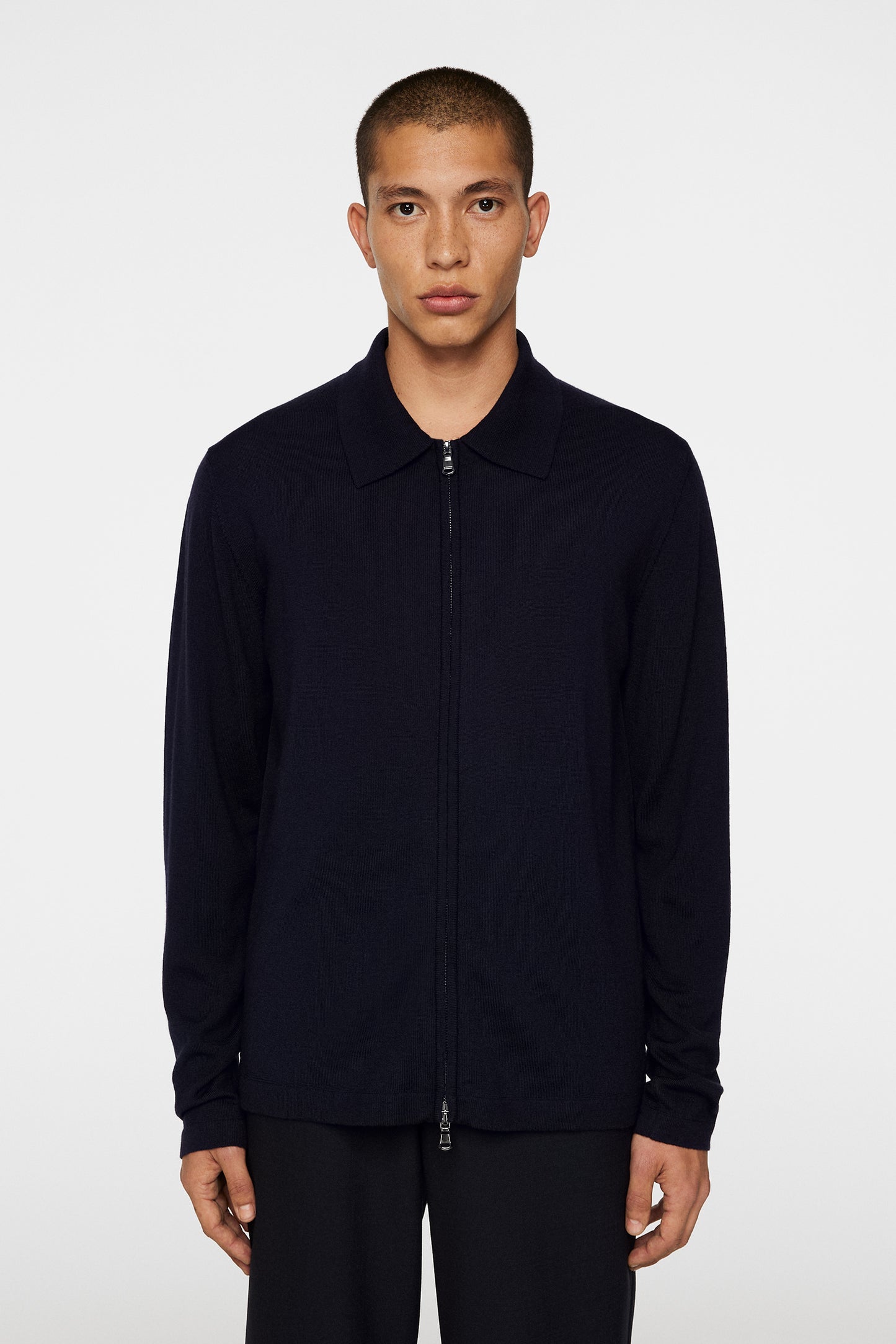 Kaleb Merino Zip Cardigan / JL Navy