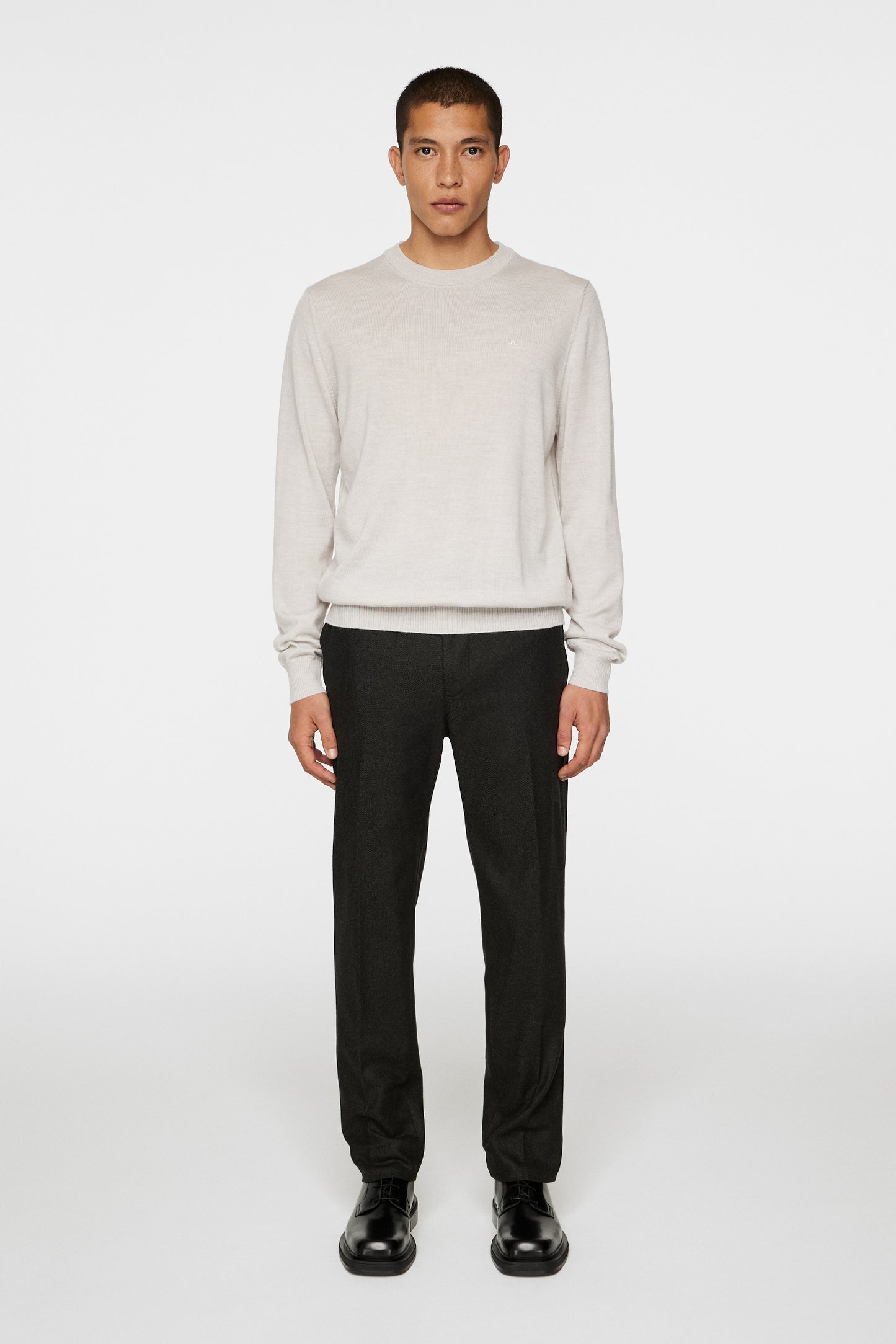 Keane Merino Crew Neck Sweater / Moonbeam Melange