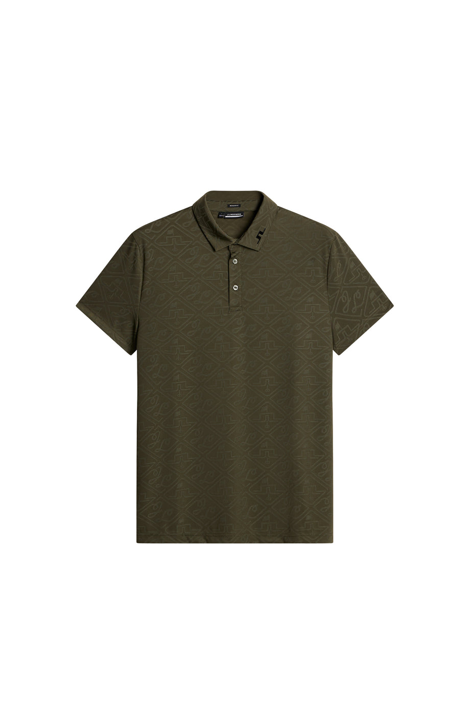 Bison  Regular Jacquard Polo / Forest Green