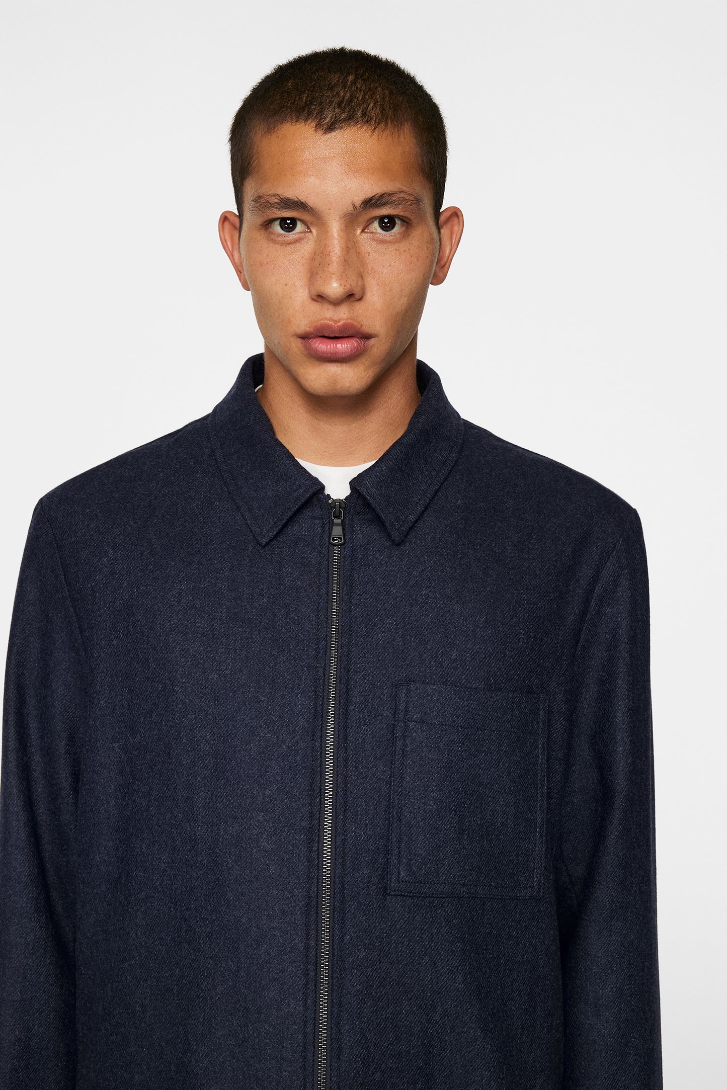 Julius Cash Flannel Overshirt / JL Navy