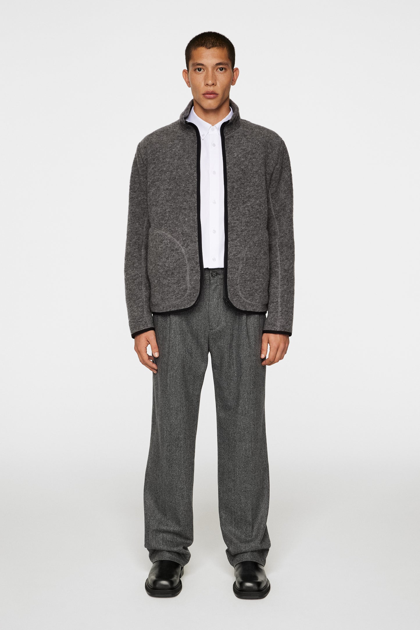 Dustin Wool Fleece Jacket / Light Grey Melange – J.Lindeberg