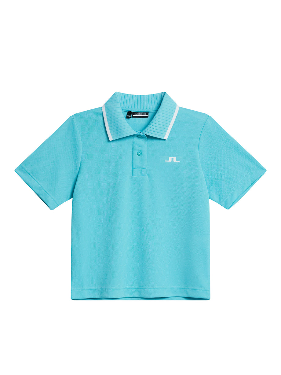 Carina Jacquard Polo / Blue Curacao