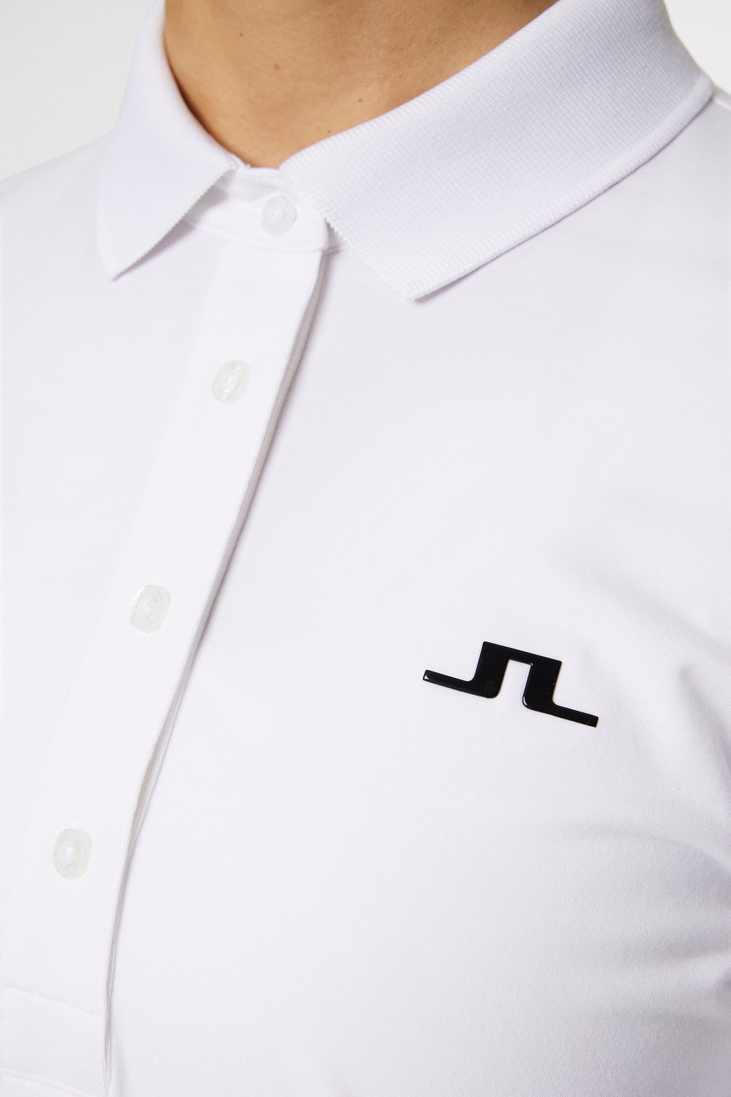 Flor Long Sleeve Polo / White