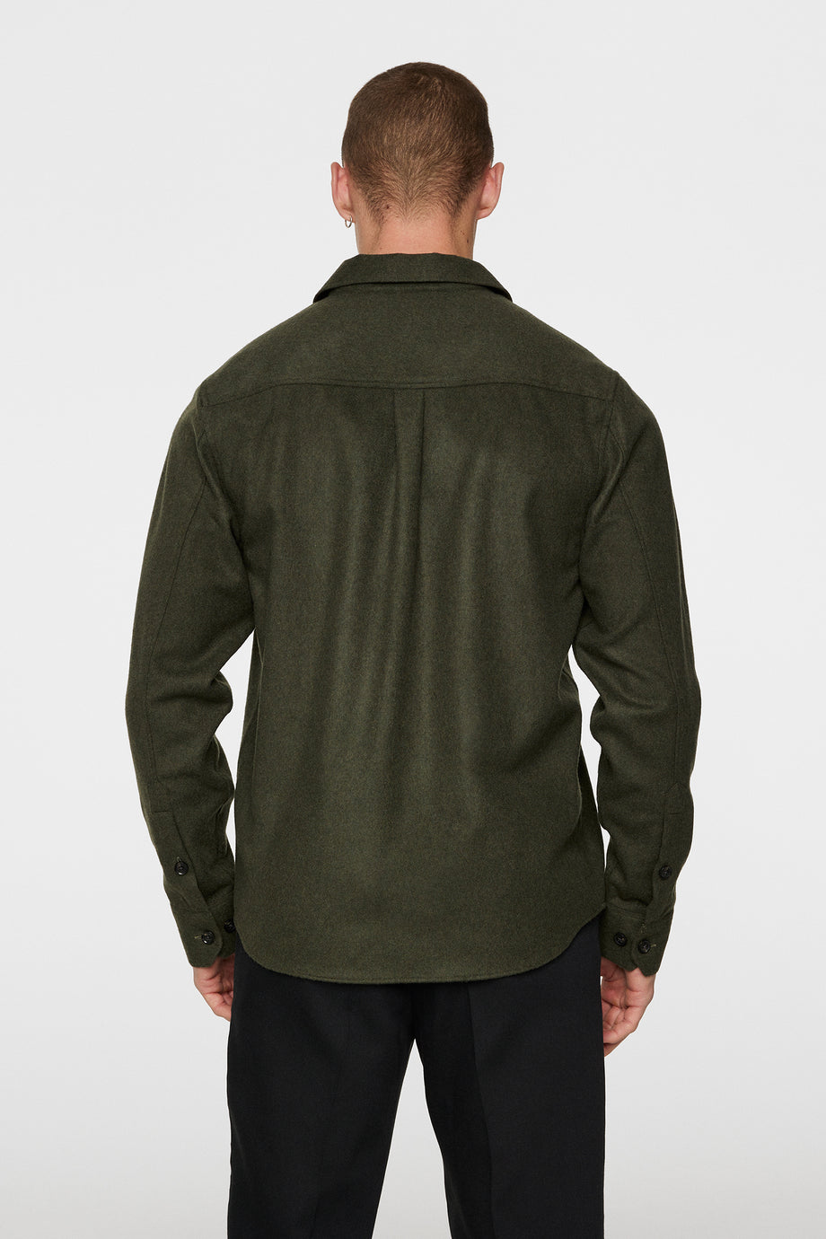 Flat Wool Overshirt / Forest Green