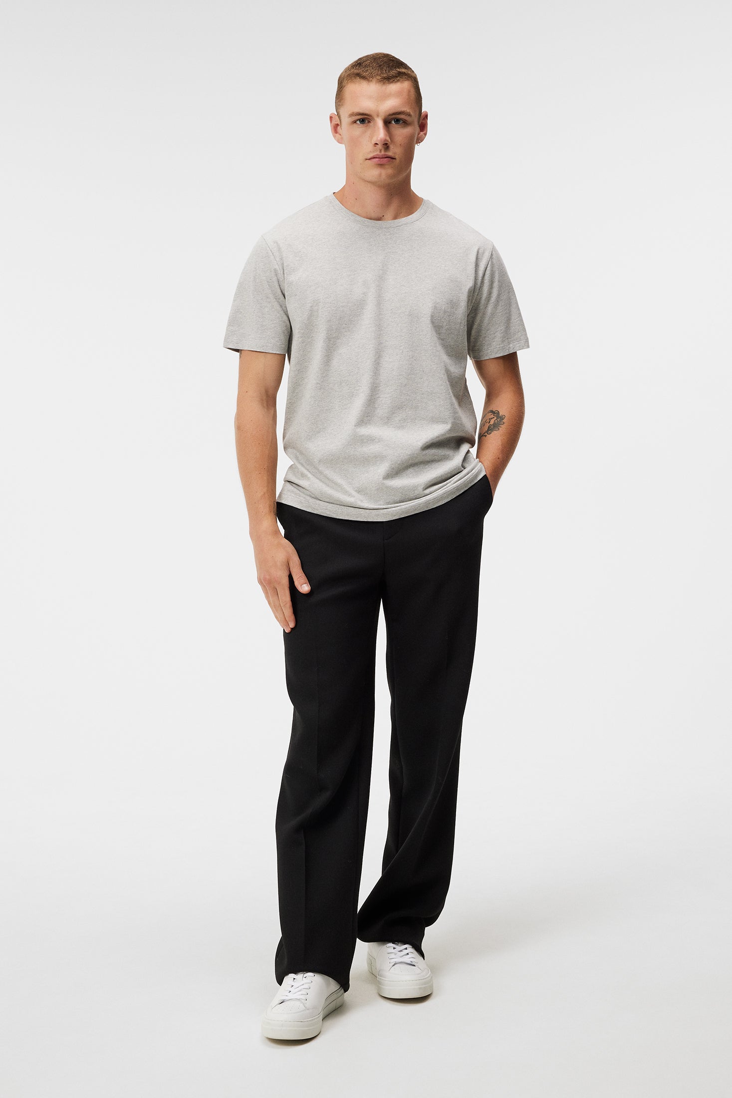 Buy WES Formals Solid Grey Slim Tapered Fit Trousers from Westside