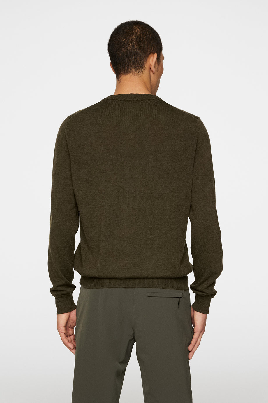 Keane Merino Crew Neck Sweater / Forest Green