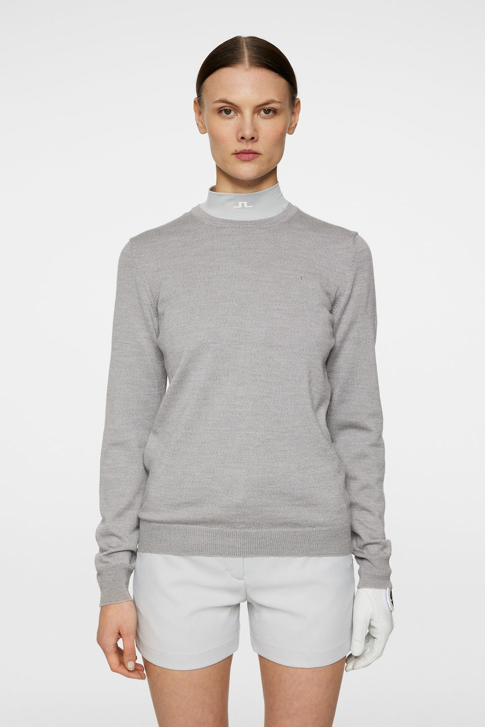 Aria Knitted Sweater / Light Grey Melange