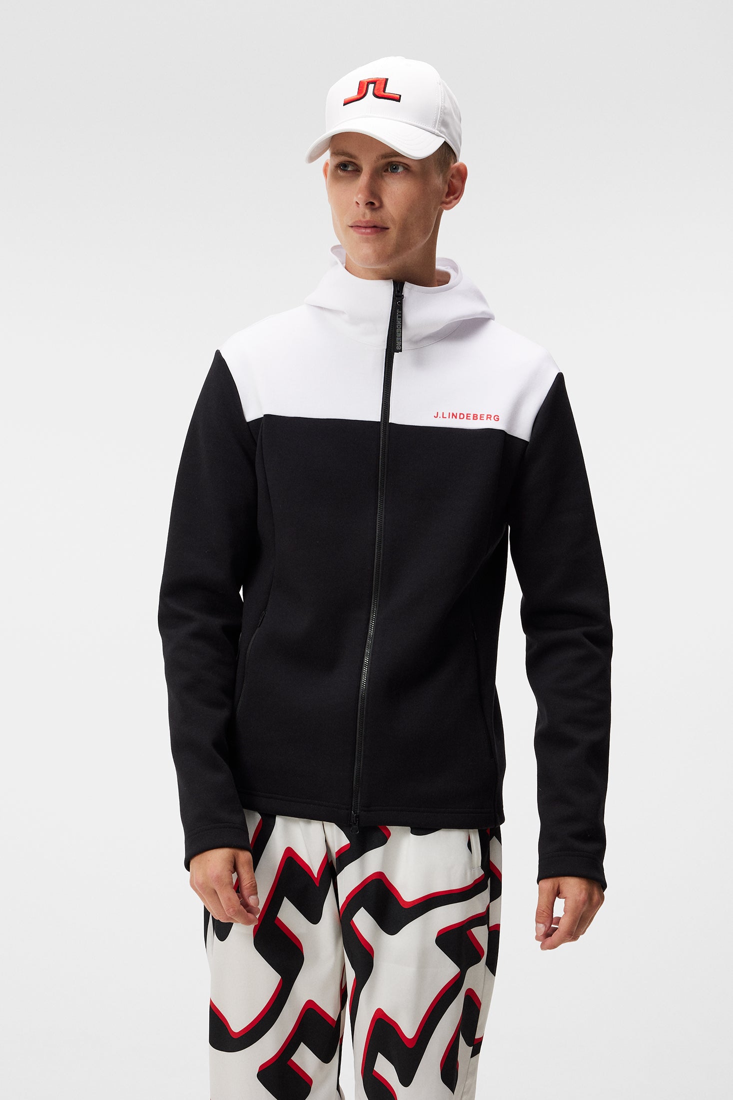 J lindeberg logo discount hood tech hoodie